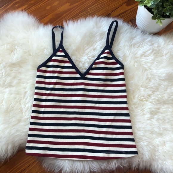 Brandy Melville Striped V Neck Tank - Picture 2 of 6
